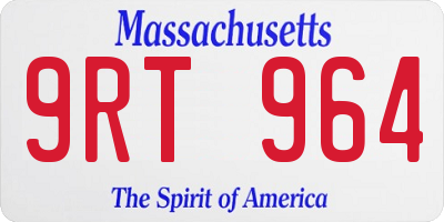 MA license plate 9RT964
