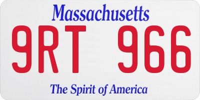 MA license plate 9RT966