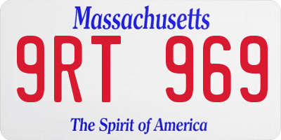 MA license plate 9RT969