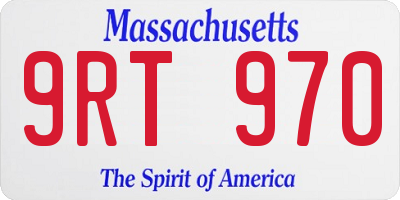 MA license plate 9RT970
