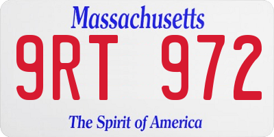 MA license plate 9RT972