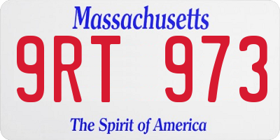MA license plate 9RT973