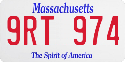 MA license plate 9RT974