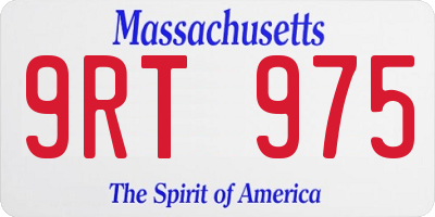 MA license plate 9RT975