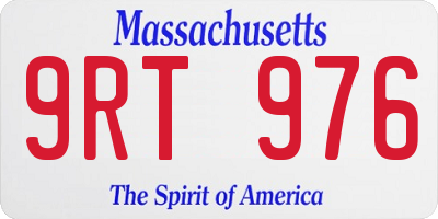 MA license plate 9RT976
