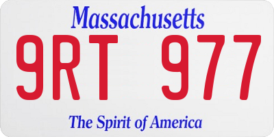 MA license plate 9RT977