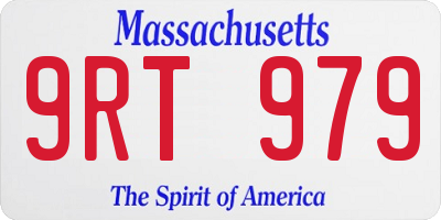 MA license plate 9RT979