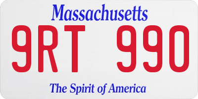 MA license plate 9RT990
