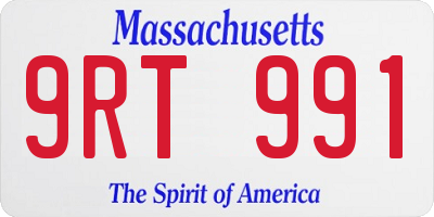 MA license plate 9RT991