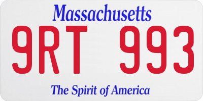 MA license plate 9RT993