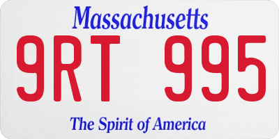 MA license plate 9RT995
