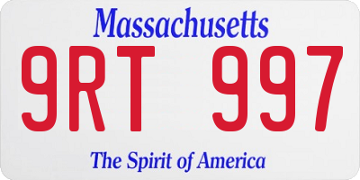 MA license plate 9RT997