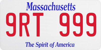 MA license plate 9RT999