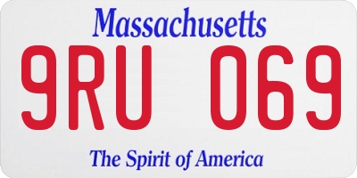 MA license plate 9RU069