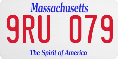 MA license plate 9RU079