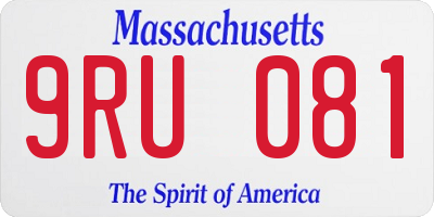 MA license plate 9RU081