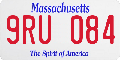 MA license plate 9RU084
