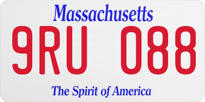 MA license plate 9RU088