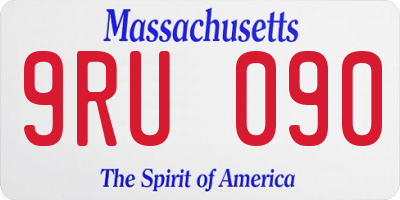 MA license plate 9RU090