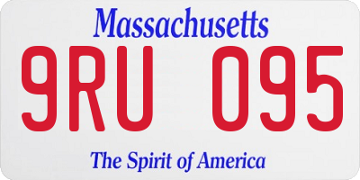 MA license plate 9RU095