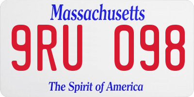 MA license plate 9RU098