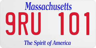 MA license plate 9RU101
