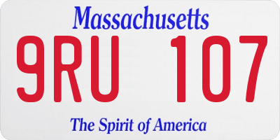 MA license plate 9RU107