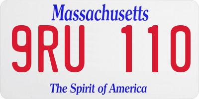 MA license plate 9RU110