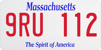 MA license plate 9RU112