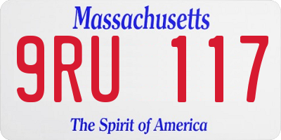 MA license plate 9RU117