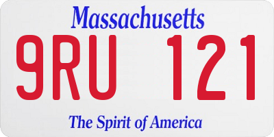MA license plate 9RU121