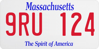 MA license plate 9RU124
