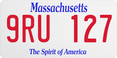 MA license plate 9RU127