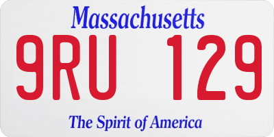 MA license plate 9RU129