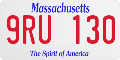 MA license plate 9RU130