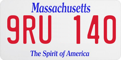 MA license plate 9RU140