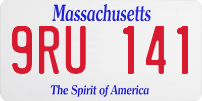 MA license plate 9RU141