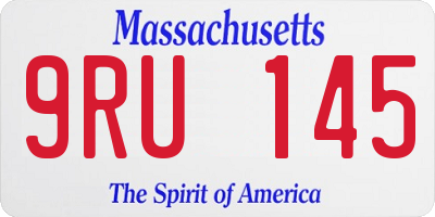 MA license plate 9RU145