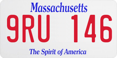MA license plate 9RU146