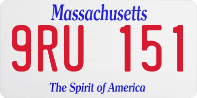 MA license plate 9RU151