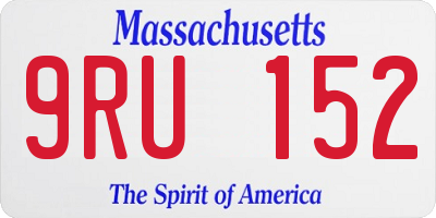 MA license plate 9RU152