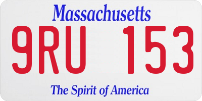 MA license plate 9RU153