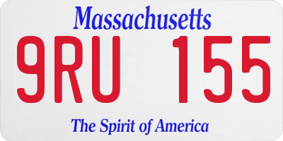 MA license plate 9RU155