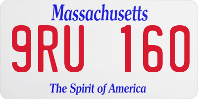 MA license plate 9RU160