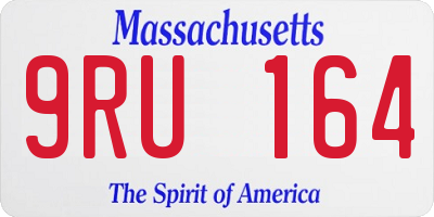 MA license plate 9RU164