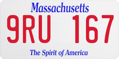 MA license plate 9RU167