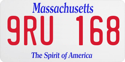 MA license plate 9RU168