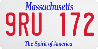 MA license plate 9RU172
