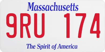 MA license plate 9RU174