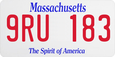 MA license plate 9RU183